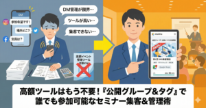 高額なイベント管理ツールはもう不要？ 「公開グループ」で作る、誰でも参加可能なセミナー・勉強会の集客＆管理術
